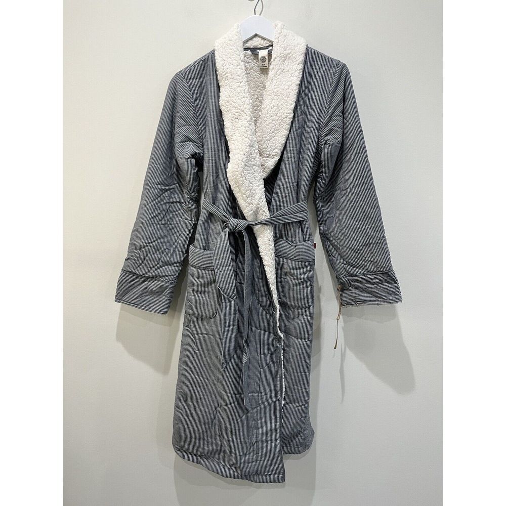 Levi's Levi Strauss Womens XS/S Dark Chambray Sherpa Winter Robe